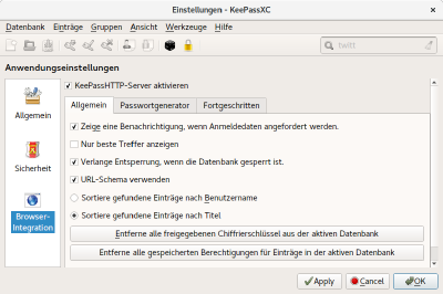 keepassxc browser
